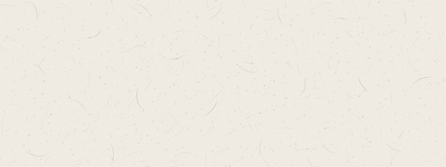 Minimalist background with a mulberry paper texture, Japanese washi paper texture. The light beige surface is detailed with subtle, randomly scattered fibers and specks