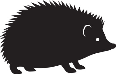 Hedgehog Silhouette Vector Black and White Spiky Animal Icon