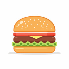 Juicy classic cheeseburger with fresh lettuce, tomato, and melted cheese on a sesame seed bun