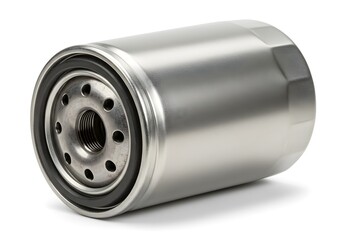 Brand new silver oil filter component for automotive maintenance and repair