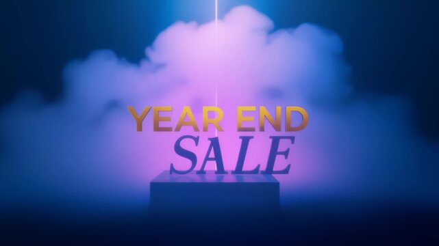 SALE Glows Purple on Smoky Platform With YEAR END in Gold