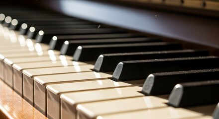 Piano Keyboard Close Up