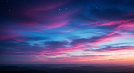 Vibrant Sunset Sky with Colorful Clouds.