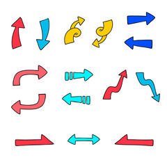 シンプルな矢印のベクターイラストセット