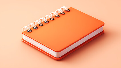 3d icon of an orange notebook with a white spiral