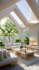 Fototapeta premium Modern Minimalist Outdoor Living Space