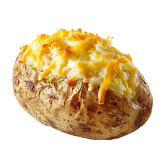 Baked potato on white background