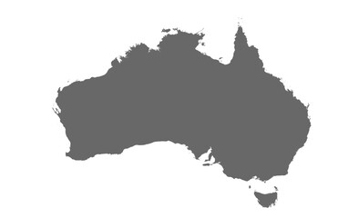 Australia map with white background 