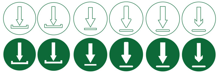 set of Download black icons. downloads. download vector icons. download collection.