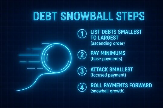 Debt Snowball Method with Glowing Payment Strategy for Financial Freedom Planning
