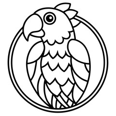 Parrot Mandala Outline Vector Design