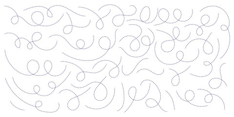 Hand drawn curve dotted line, Spiral dotted line hand drawn, Dotted lines path on white background