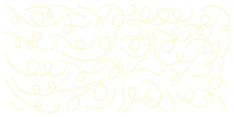 hand-drawn dotted line element set. curved and twisted dashed paths