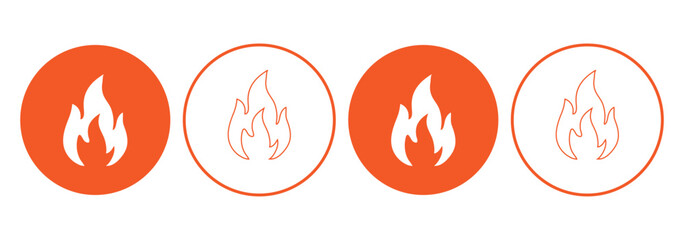 Fire flame icon vector template. Hot caution or spicy food. Vector logo symbol for oil, gas and energy concept flat design