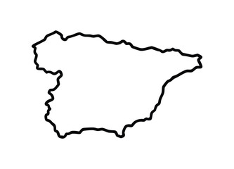 Outline map of spain simple geographic outline silhouette country shape icon