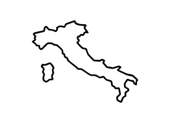 Outline map of italy featuring its distinctive boot shape and islands