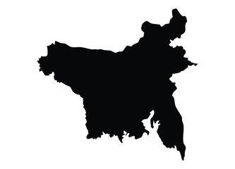 Fototapeta premium Silhouette map of bangladesh country outline geographic shape for digital or print use