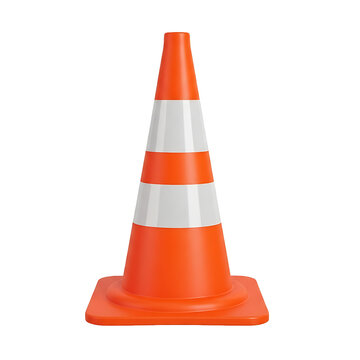 Orange Traffic Cone with Reflective Stripes