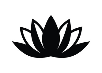 Obraz premium Serene black silhouette of a lotus flower symbolizing peace and spirituality