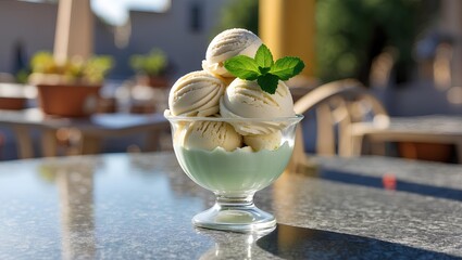 ice cream in a glass