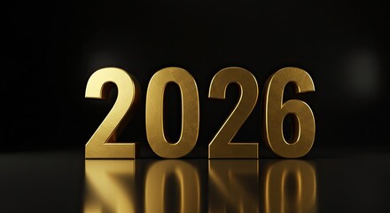 Luxurious Gold 2026:  Reflective New Year's Eve Countdown