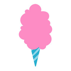 pink cotton candy illustration isolated on white