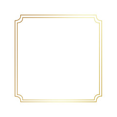 Gold gradient thin line square frame element..