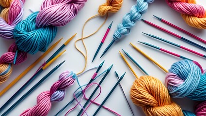 knitting yarn with knitting