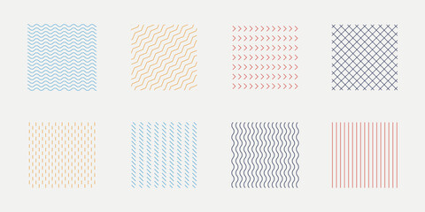 Abstract Minimal Geometric Line Pattern Vector Set – Seamless Backgrounds for Modern Design and Decoration