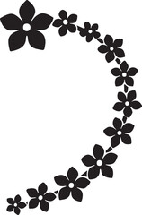 Silhouette of Onam floral garland vector, ideal for festive decoration and traditional designs.