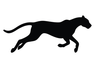 Dynamic silhouette of a black panther in full stride ready for action