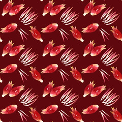 ミョウガのシームレスパターン　手描き水彩イラスト背景素材