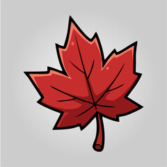 Maple leaf colorful in anime style vector art