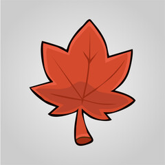 Maple leaf colorful in anime style vector art