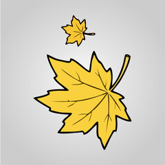 Maple leaf colorful in anime style vector art