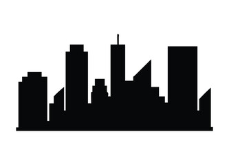 Fototapeta premium Modern city skyline silhouette landscape urban development architectural design scene