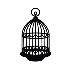 golden cage with birds