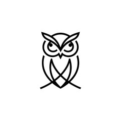 Minimalist owl line art