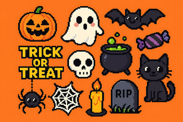 Halloween Pumpkins, Grim Reaper, Skull and Zombie Hand