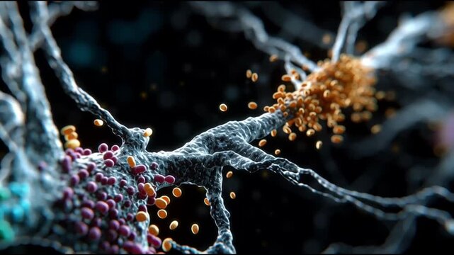 BDNF. Brain-Derived Neurotrophic Factor. Neuroplasticity. Brain health. Cognitive function. An artistic representation of neurons and synaptic connections.