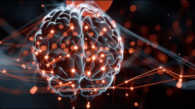 BDNF. Brain-Derived Neurotrophic Factor. Neuroplasticity. Brain health. Cognitive function. A digital illustration of a brain with glowing neural connections.