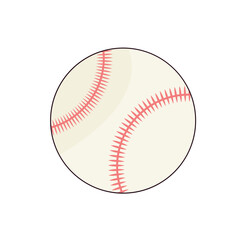 Close up of a classic baseball with red stitches and white paneling isolated on a black background