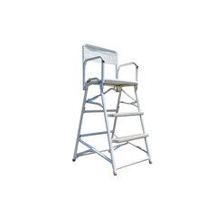 Elevated Lifeguard Chair White Aluminum Poolside Observation Station