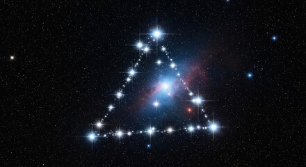 Triangulum Constellation: A Celestial Triangle of Stars Against a Deep Space Nebula Backdrop