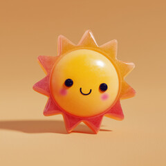 the sun Cartoon 3D minimal cute cartoon 