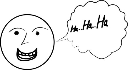 Laughing face, doodle PNG transparent images, line icons, scrapbook hand-drawn arts, Ha.Ha.