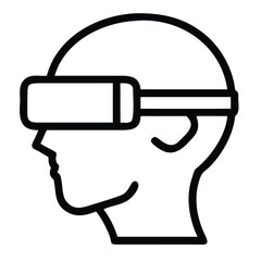 Minimal VR headset outline vector icon
