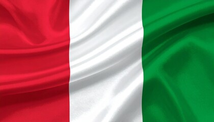 Obraz premium Close-up of the Italian national flag with green, white, and red vertical stripes waving smoothly.