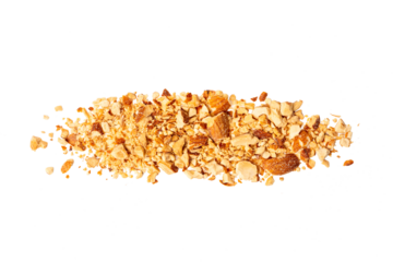 Photo of almond taken with a high-resolution camera using on a white background.