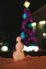 christmas tree and snowman
